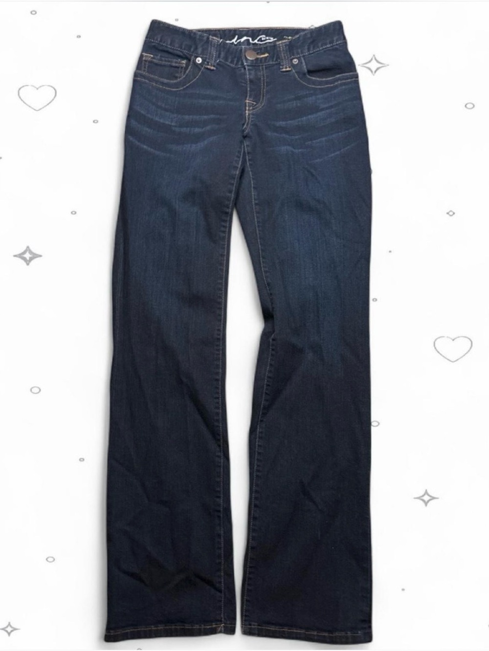 INC Curvy Fit Low Rise Straight Leg Dark Wash Stretch Jeans Size 0